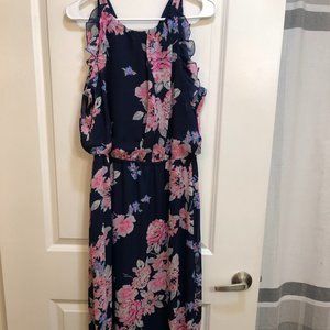 Navy Floral Maxi Dress